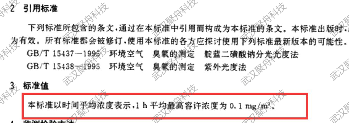 臭氧浓度标准